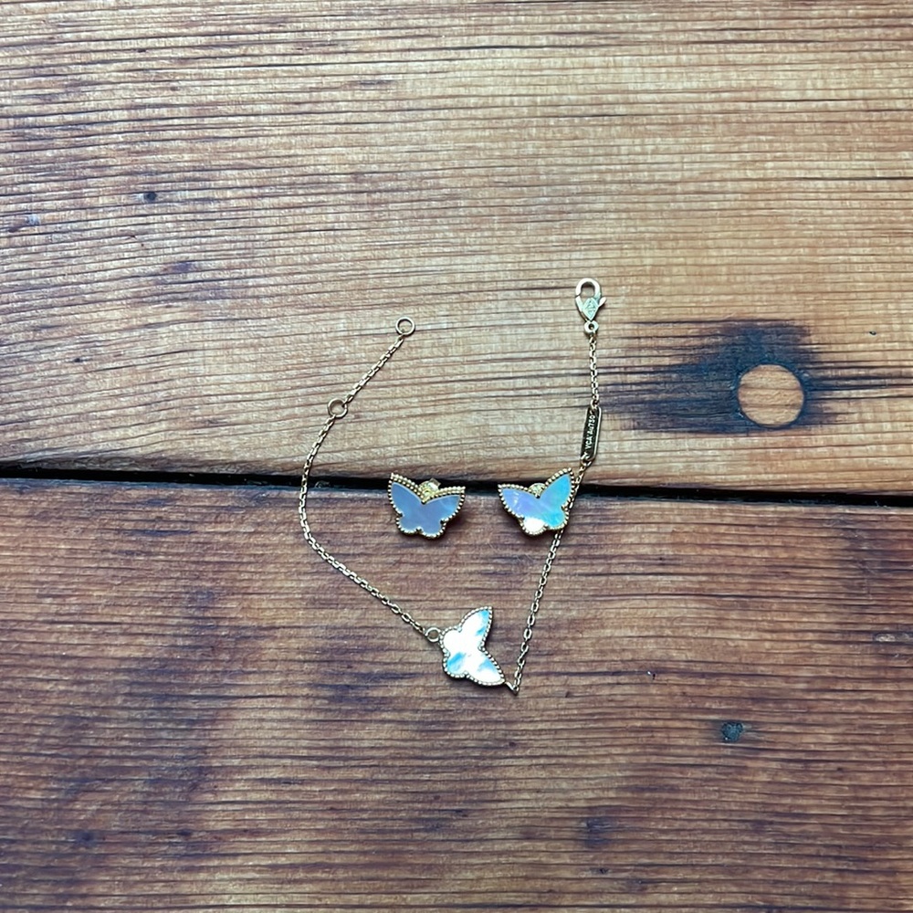 Butterfly Earring and Bracelet Set